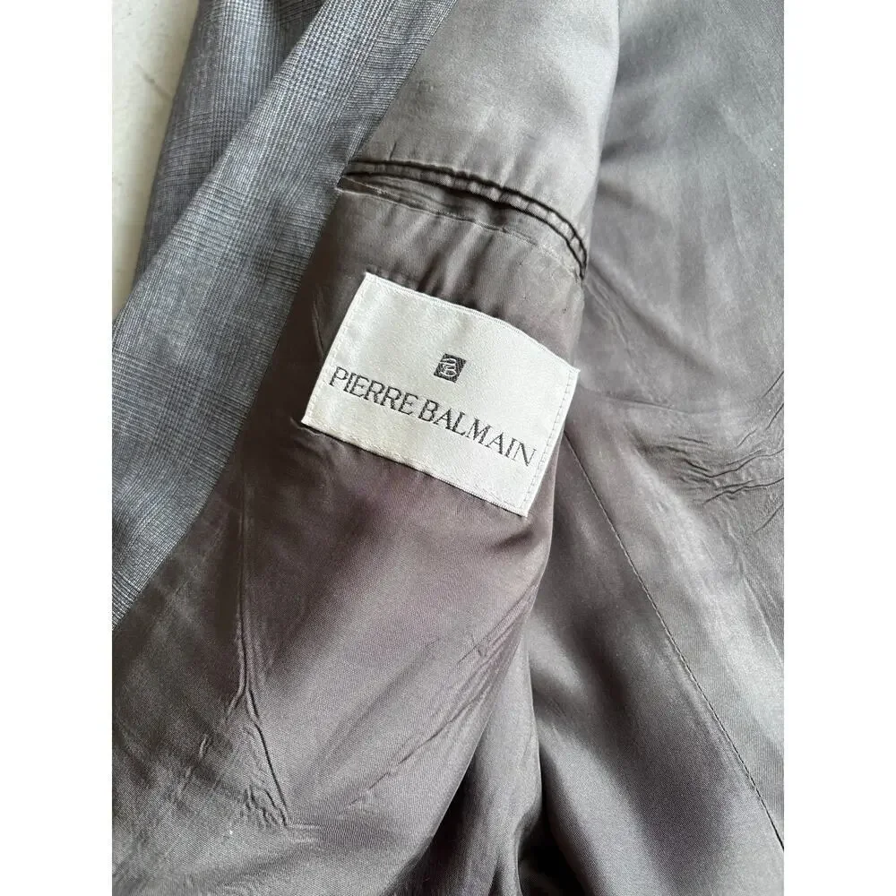Pierre Balmain Vintage Men's Gray Two-Piece Suit Size 42R W36 - Read
